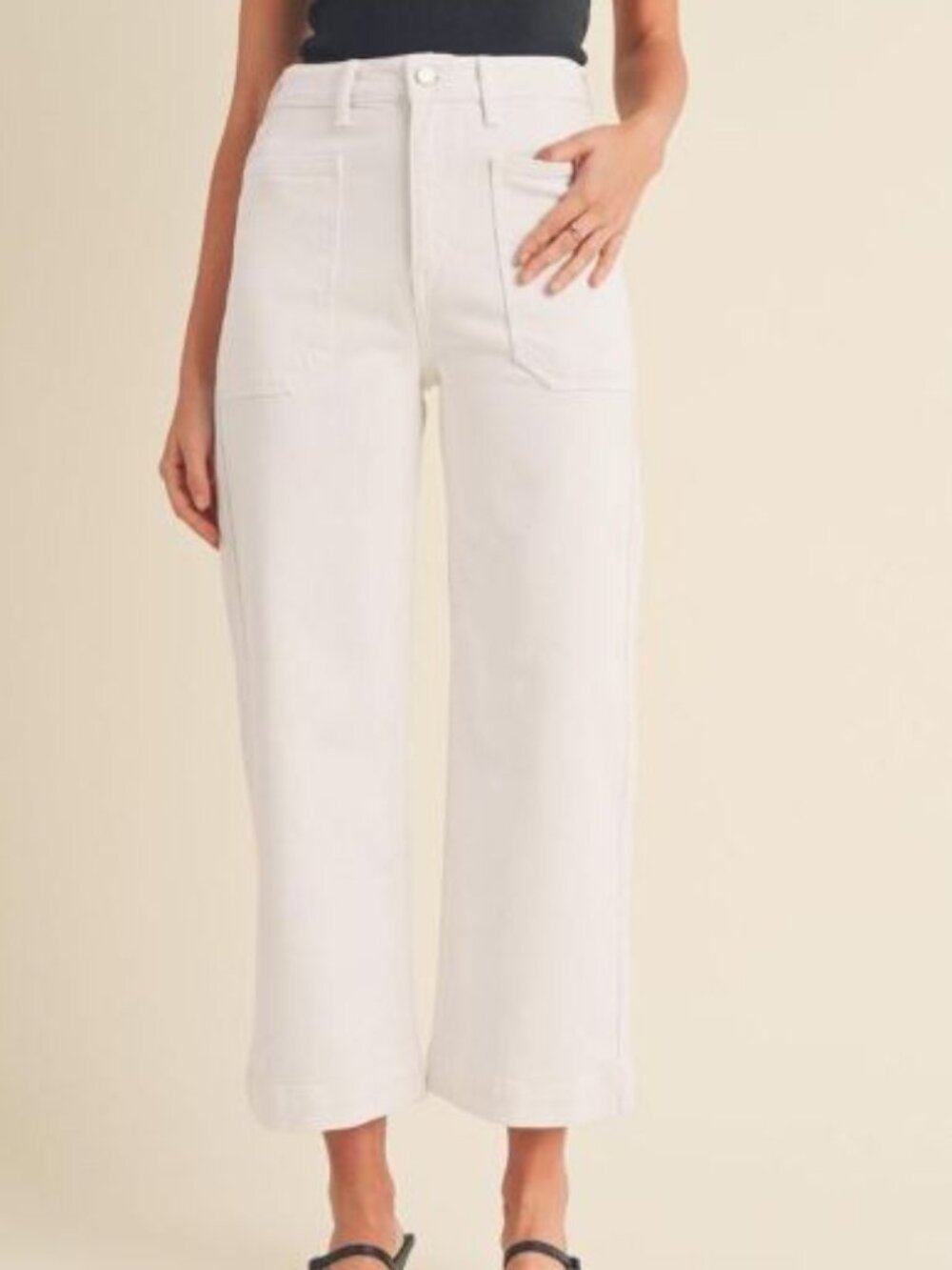 JBD Eve Utility High Rise Wide Leg Jeans White Women’s Size 28 DP649 Retail $74 - Picture 1 of 12